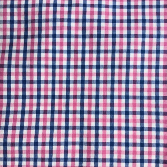 ETON Slim, pinkish red & blue checkered dressy cotton shirt Sz 17.5 /44 - Picture 2 of 10